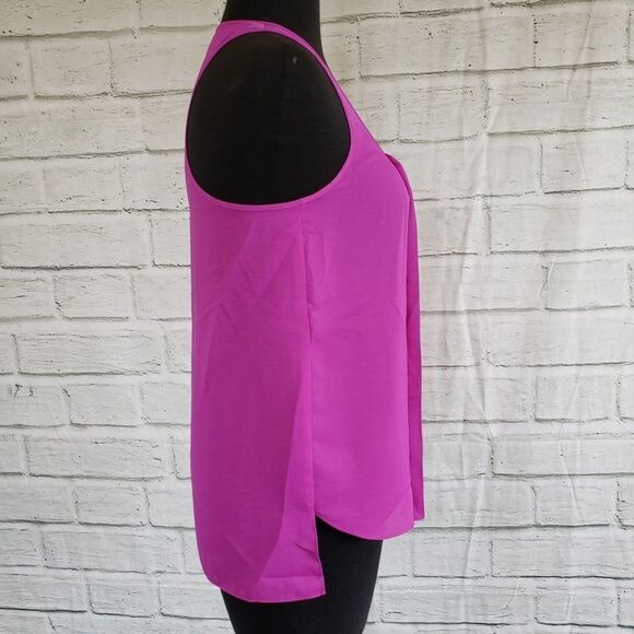 Rachel Roy purple pleated front tank top - Picture 3 of 6